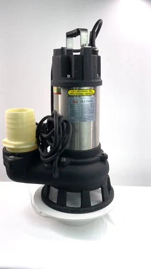 Pompe à eau submersible centrifuge électrique d'élimination des eaux usées d'usine de construction industrielle de fonte de grand débit de 1HP avec le coupeur